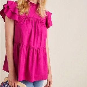 MAEVE Anthropologie ML Ophelia babydoll ruffles NWT